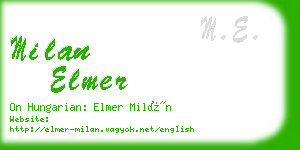 milan elmer business card